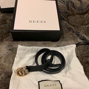 Gucci Leather Belt with Double G Buckle